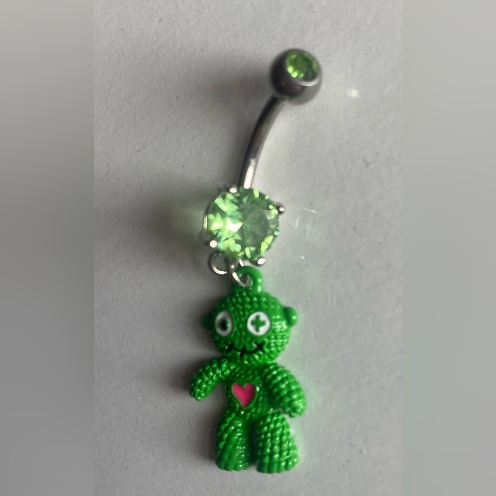 Green navel jewelry
